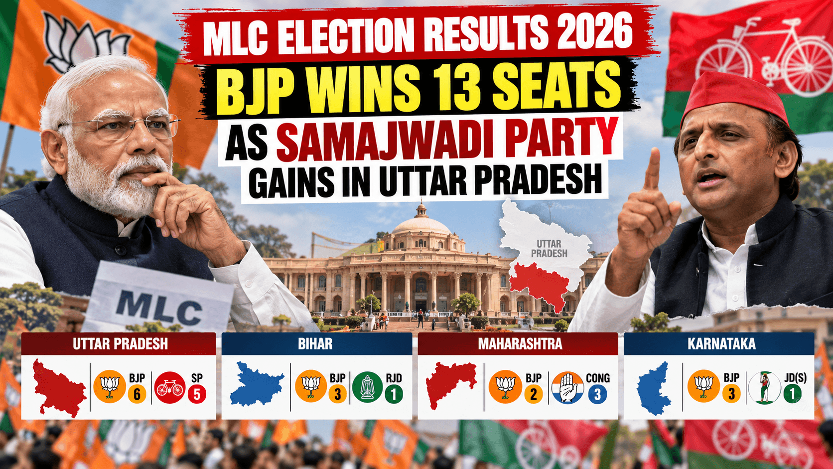 MLC Election Results 2026 BJP Wins 13 Seats