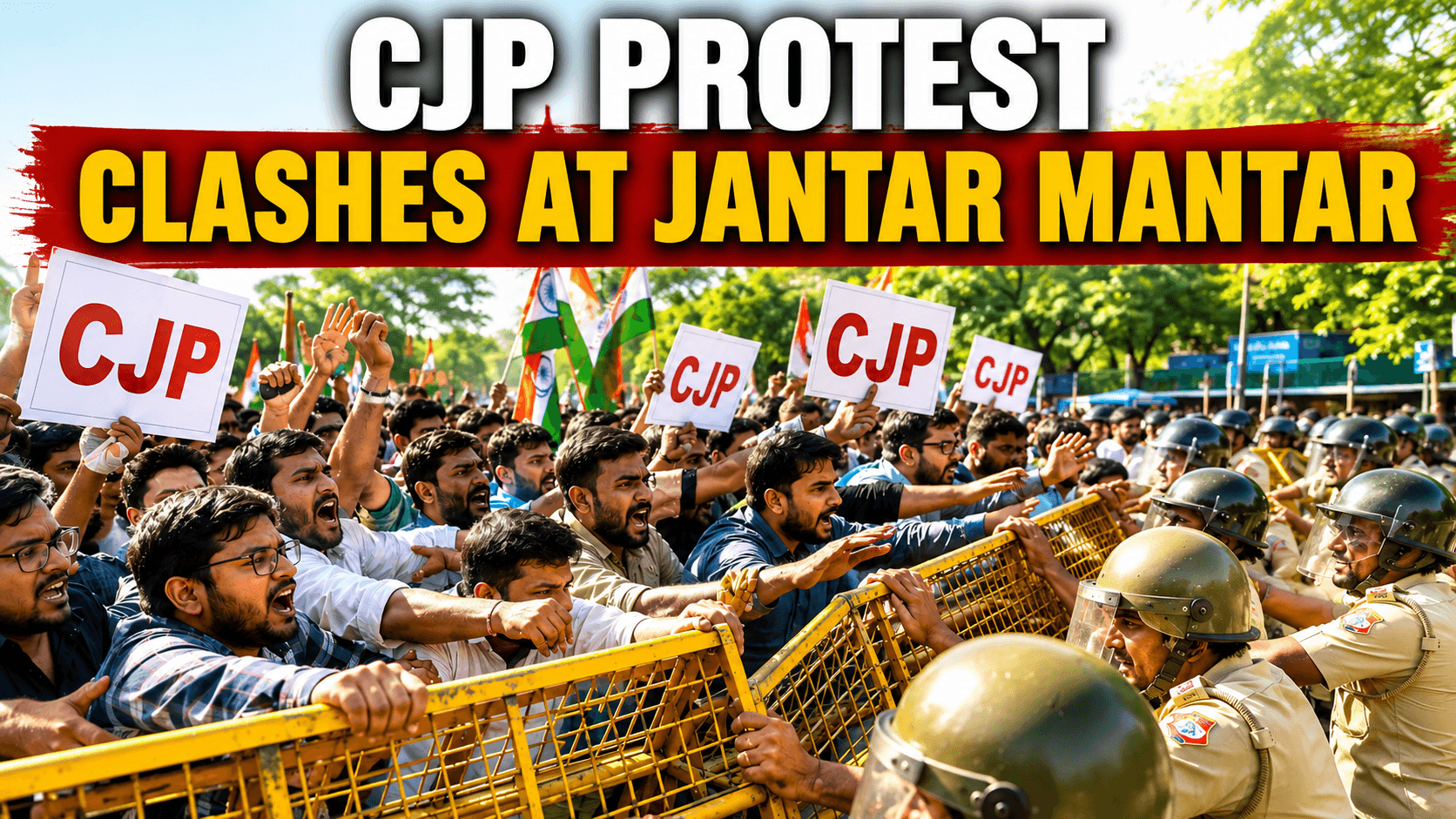CJP Protest in Delhi: Clashes at Jantar Mantar