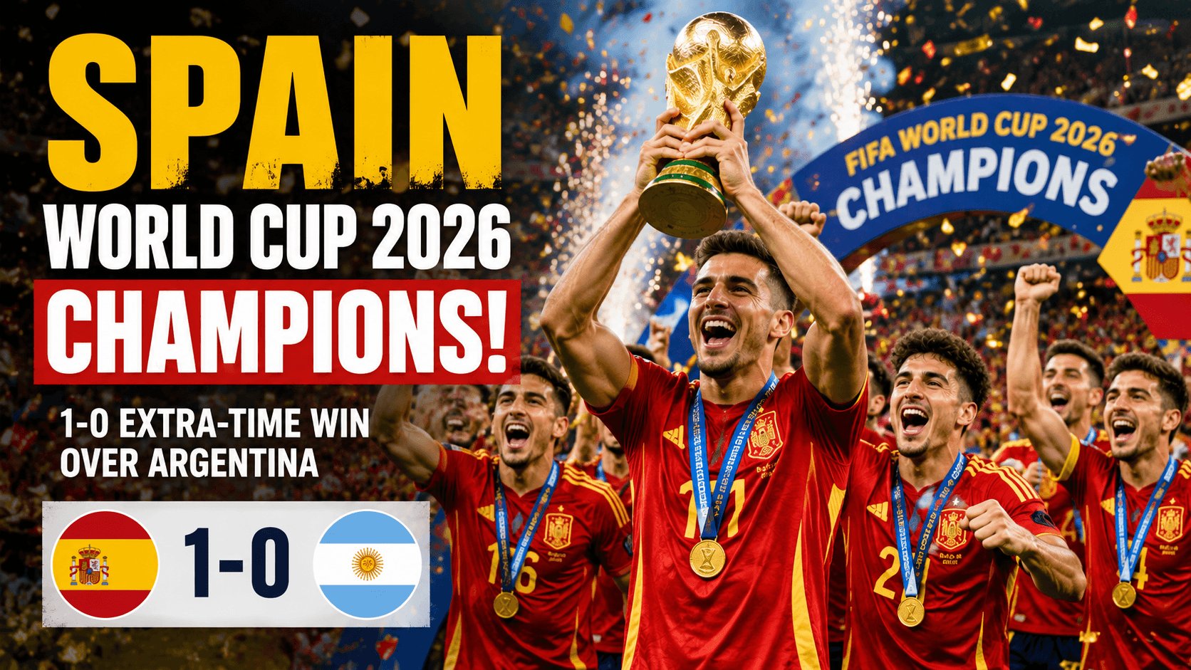 Spain Crowned World Cup 2026 Champions After Extra-Time Victory Over Argentina