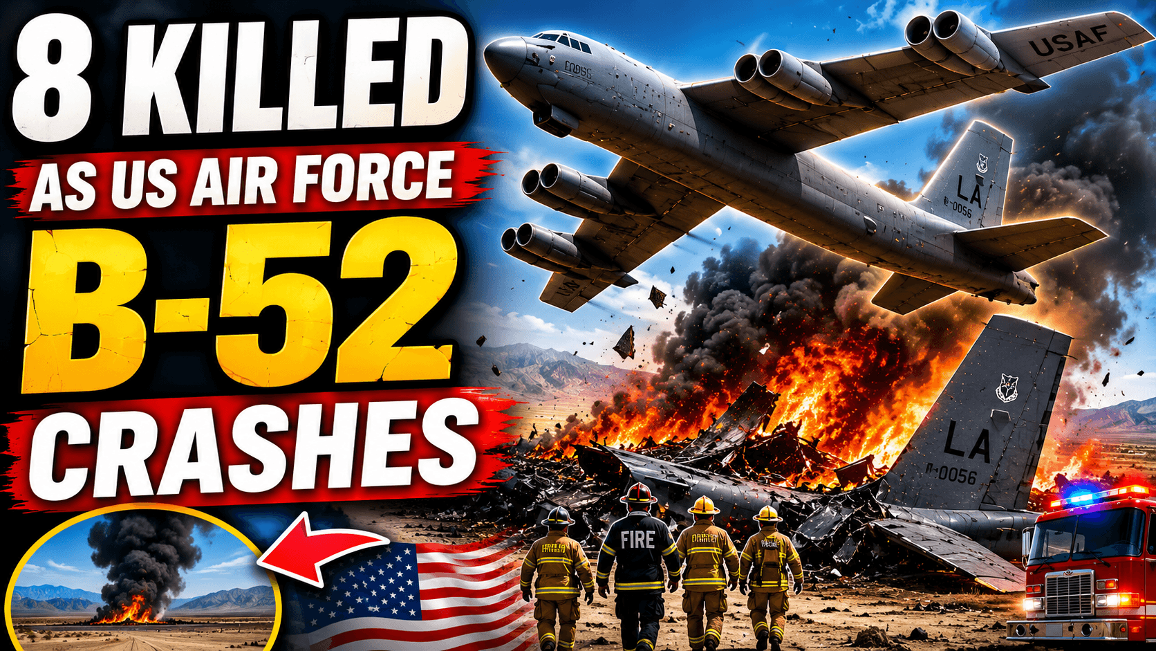 8 Killed as US Air Force B-52 Bomber Crashes During Test Flight in California