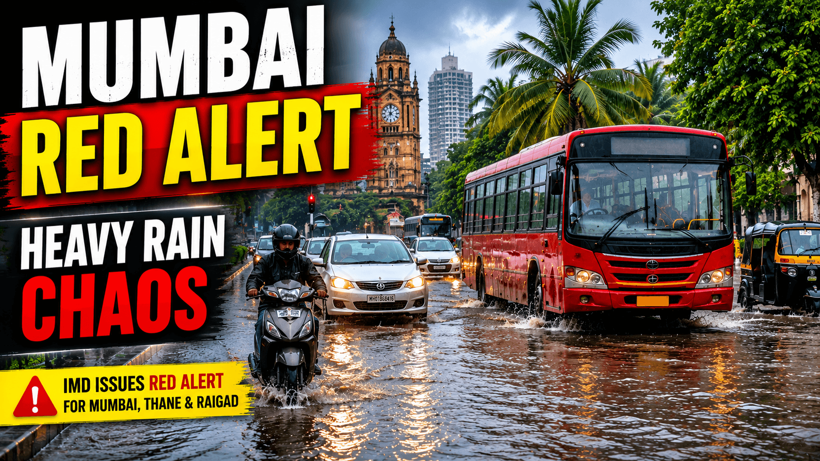 Mumbai on Red Alert: Heavy Rain and Strong Winds Disrupt Travel Across City image