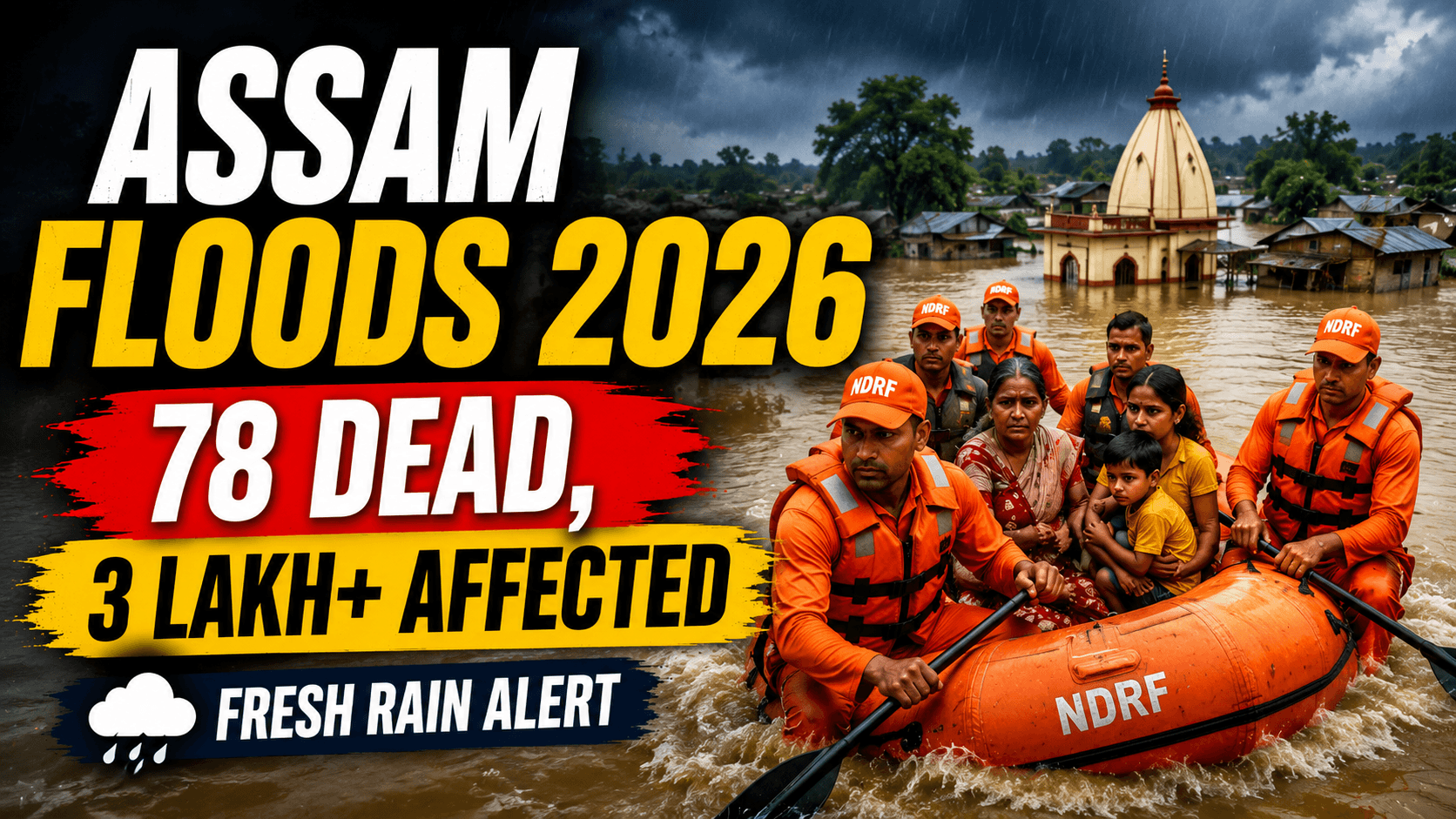 Death Toll Rises to 78 as Over 3 Lakh People Remain Affected
