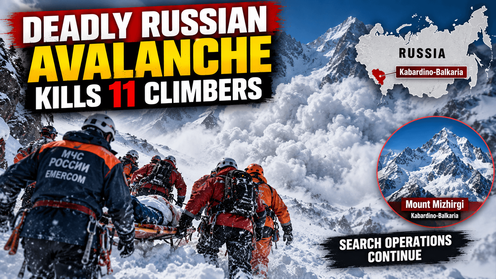 Deadly Russian Avalanche Kills 11 Climbers in Kabardino-Balkaria image