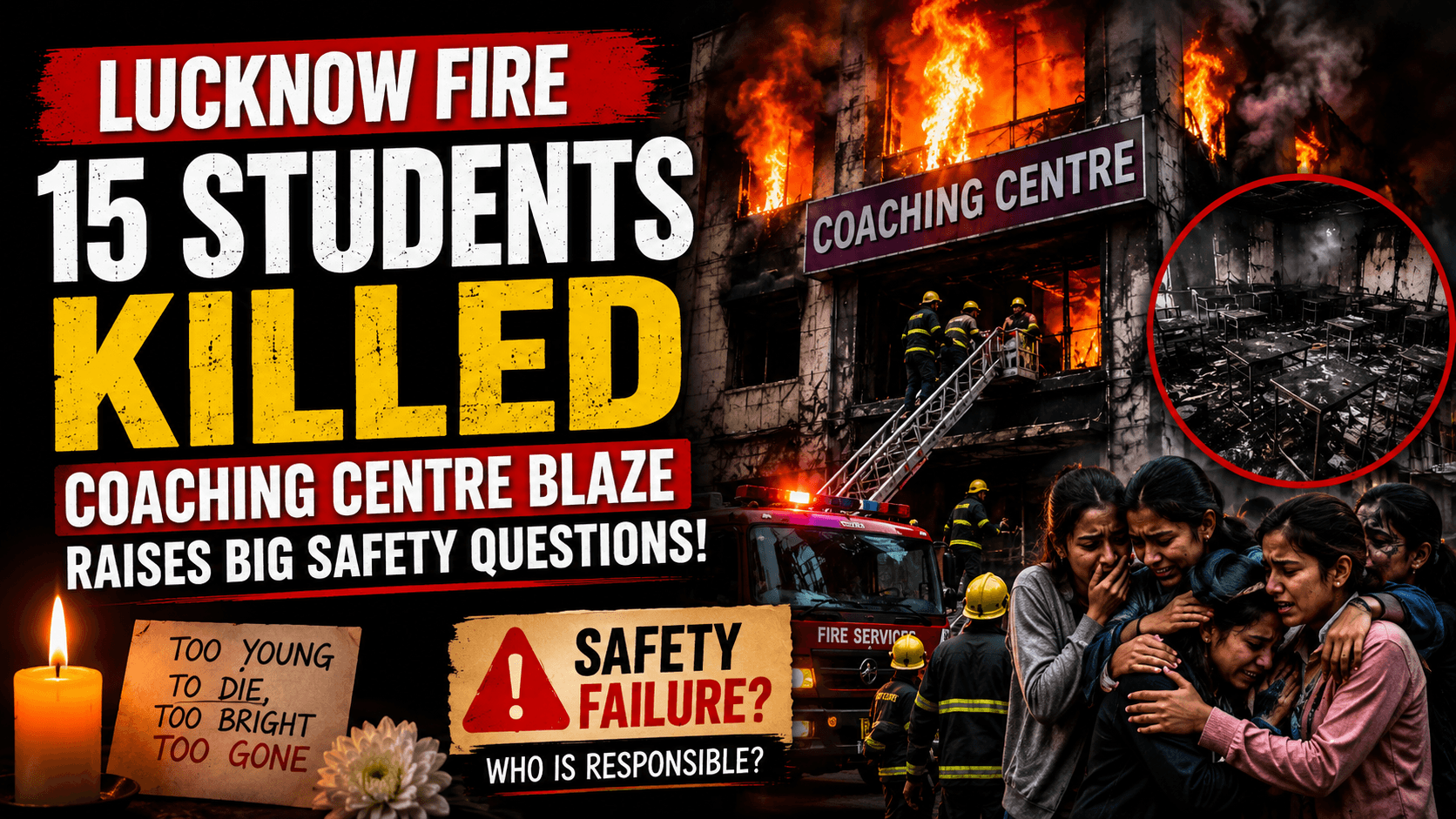 Lucknow Fire Horror 15 Students Killed in Coaching Centre