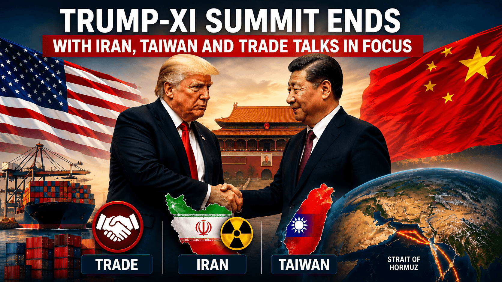 Trump-Xi Summit Ends With Iran, Taiwan and Trade Talks in Focus image