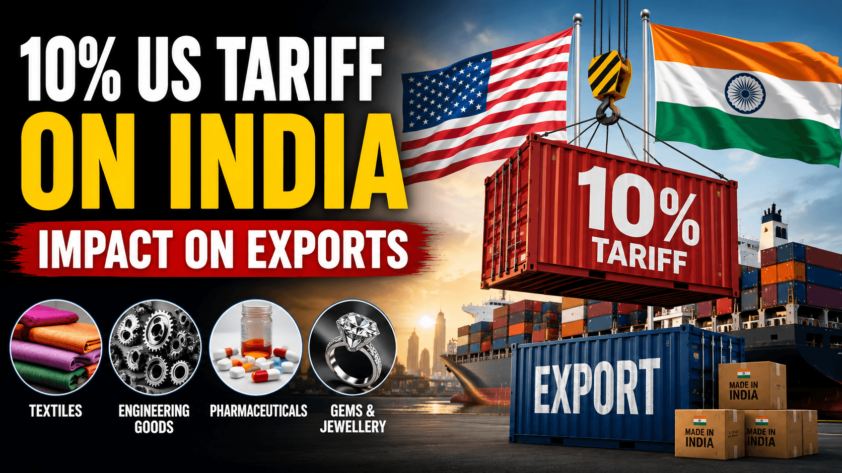 10% US Tariff on India: What It Means for the Country's Exports