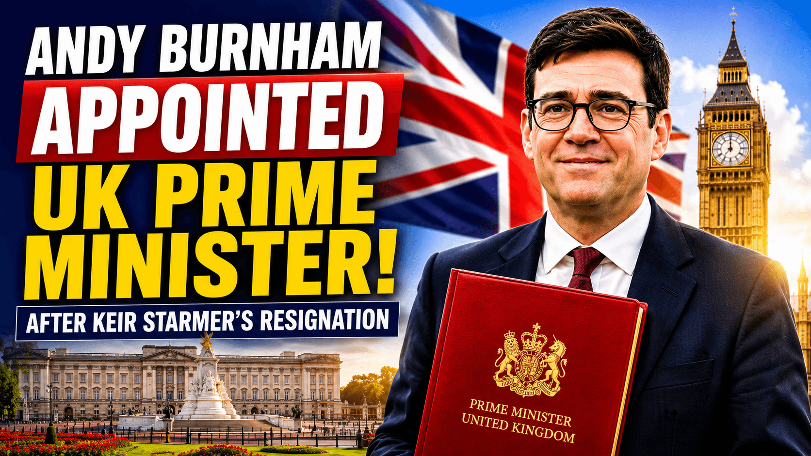 Andy Burnham Appointed UK Prime Minister After Keir Starmer's Resignation
