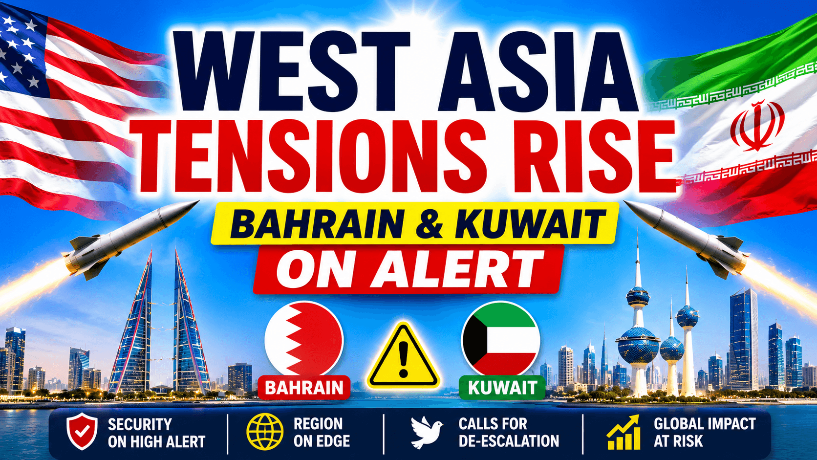 West Asia Tensions Rise: Bahrain and Kuwait on Alert After U.S.-Iran Escalation