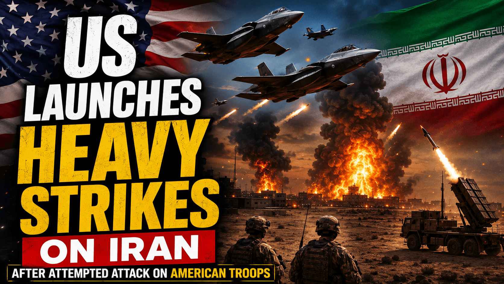 US Launches 'Heavy' Strikes on Iran After Attempted Attack on American Troops