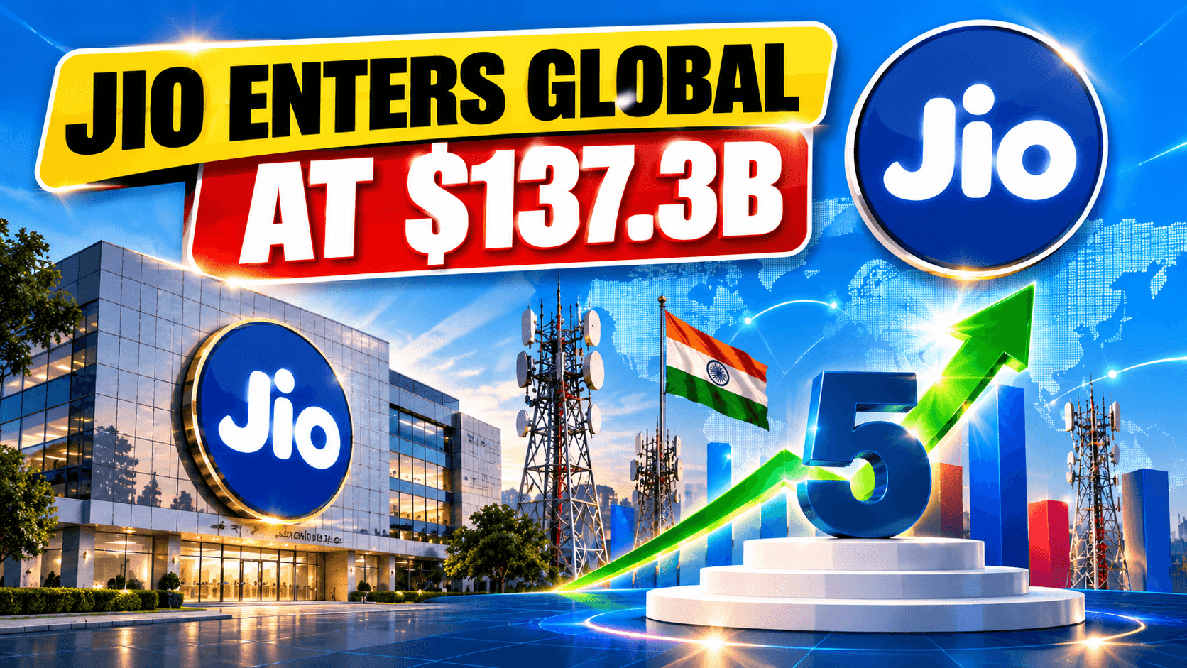 Jio Platforms Global Top 5 Telecom Companies With $137.3 Billion Valuation