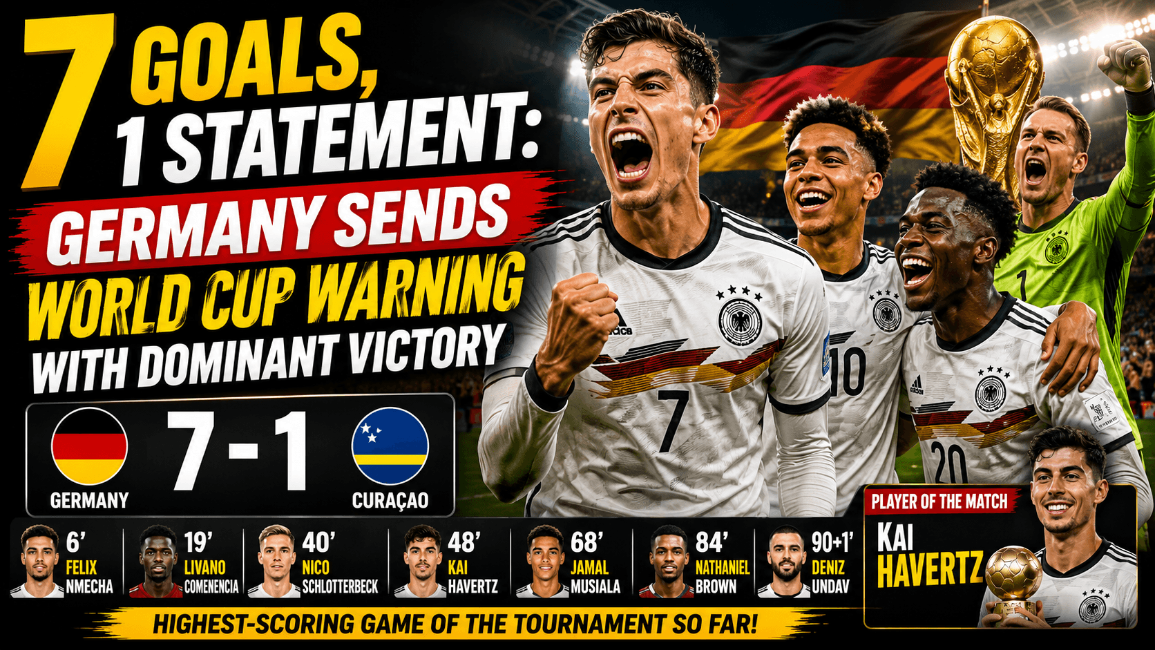 7 Goals, 1 Statement: Germany Sends World Cup Warning With Dominant Victory