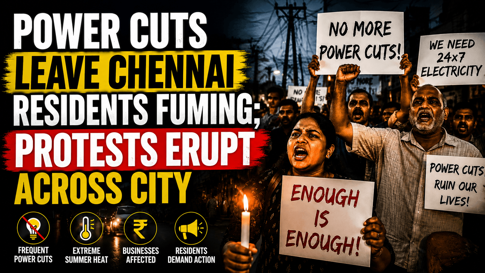 Power Cuts Leave Chennai Residents Fuming; Protests Erupt Across City image