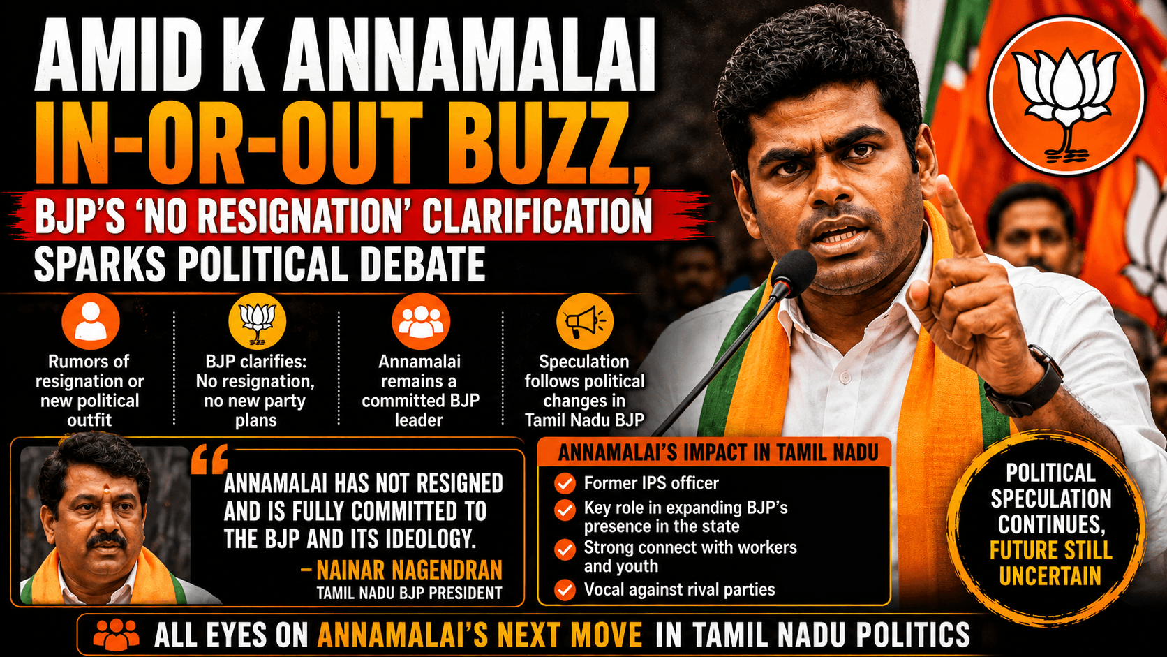 Amid K Annamalai In-Or-Out Buzz, BJP's 'No Resignation'. image