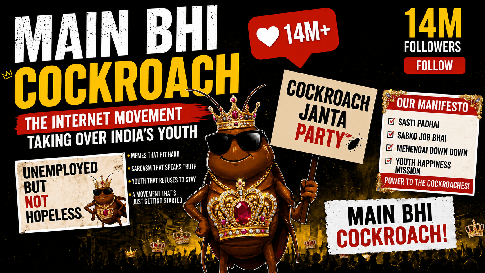 "Main Bhi Cockroach”: The Viral Internet Movement Taking Over India’s Youth image