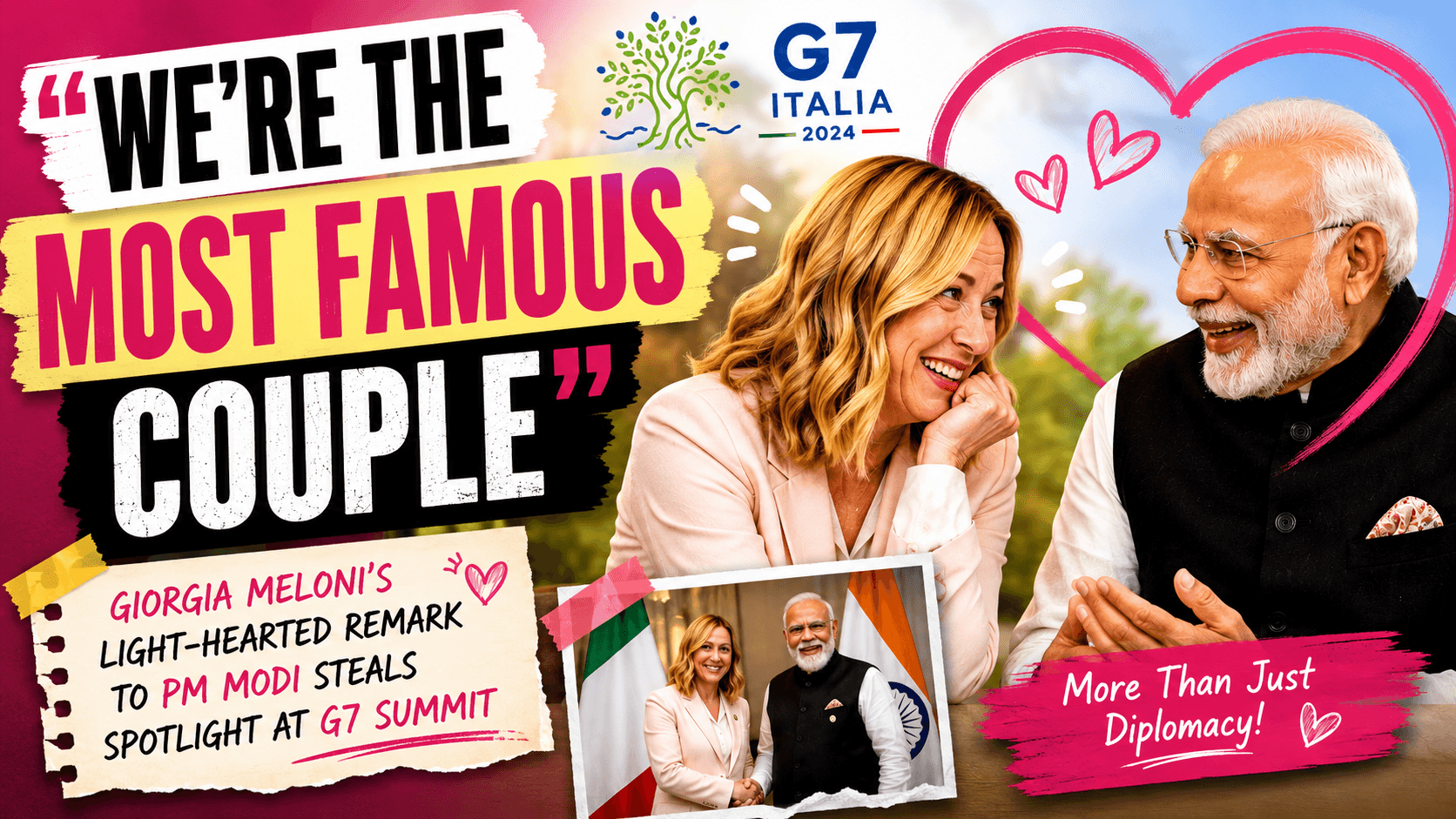 “We’re the Most Famous Couple”: Giorgia Meloni’s Light-Hearted Remark to PM Modi