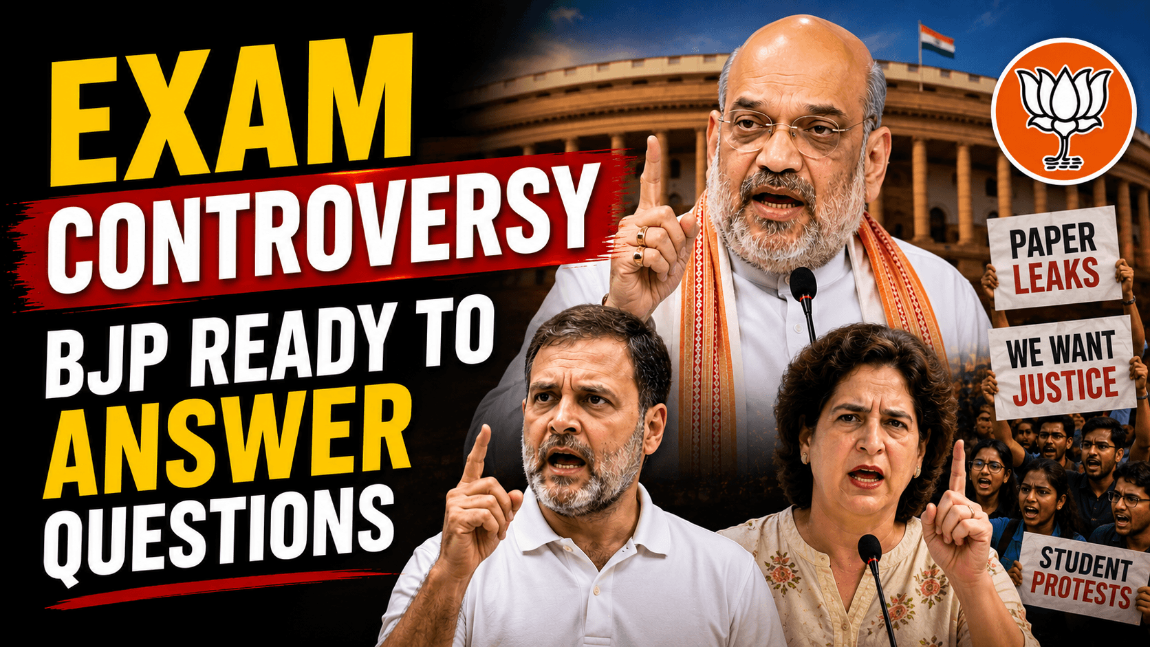 Exam Controversy in Parliament BJP Says - Ready to Answer Opposition Questions