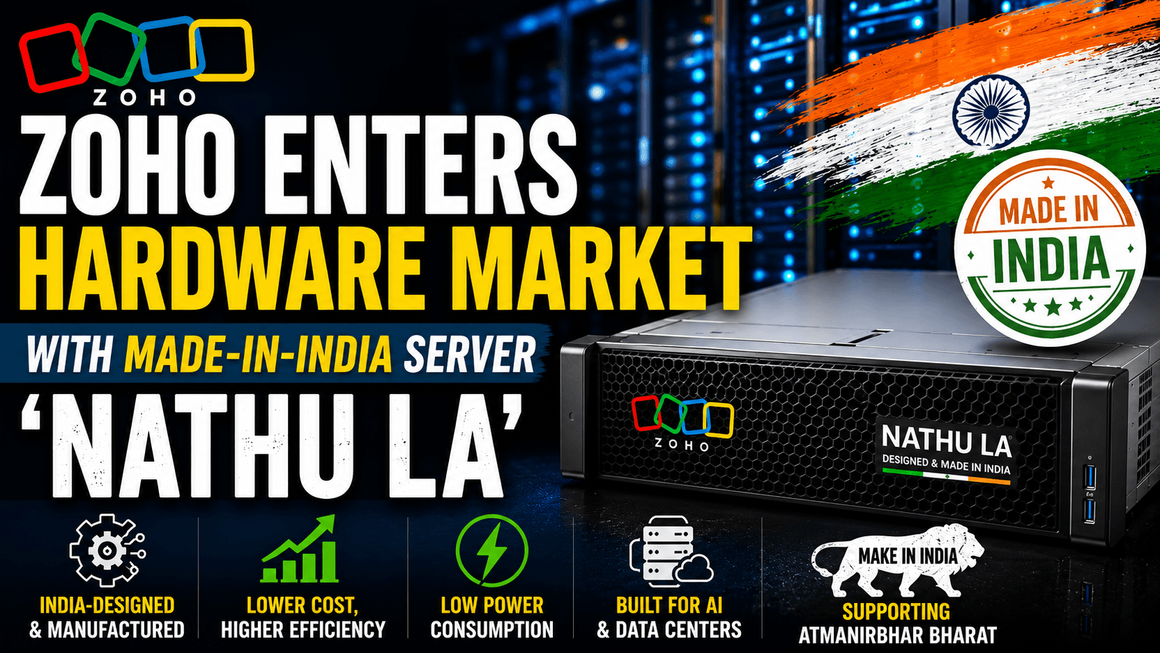 Zoho Enters Hardware Market with Made-in-India Server ‘Nathu La’