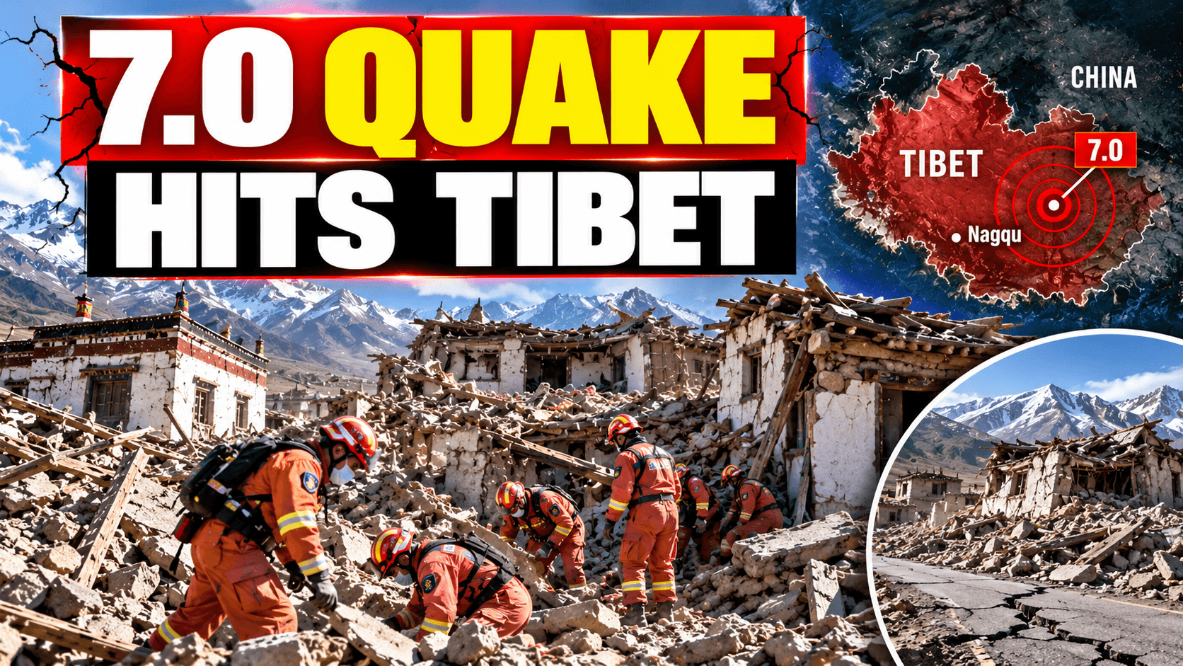 Magnitude 7.0 Earthquake Hits Tibet: 16 Dead, 65 Injured as Hundreds