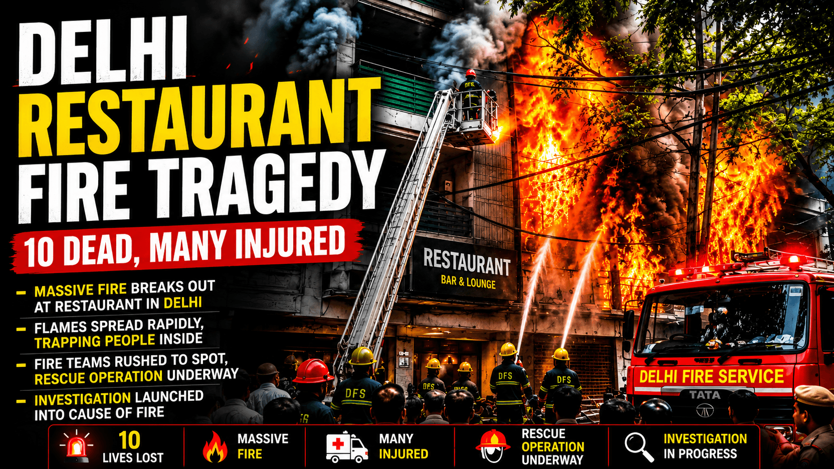 Delhi Restaurant Fire Tragedy Claims 10 Lives, Sparks Safety Concerns image